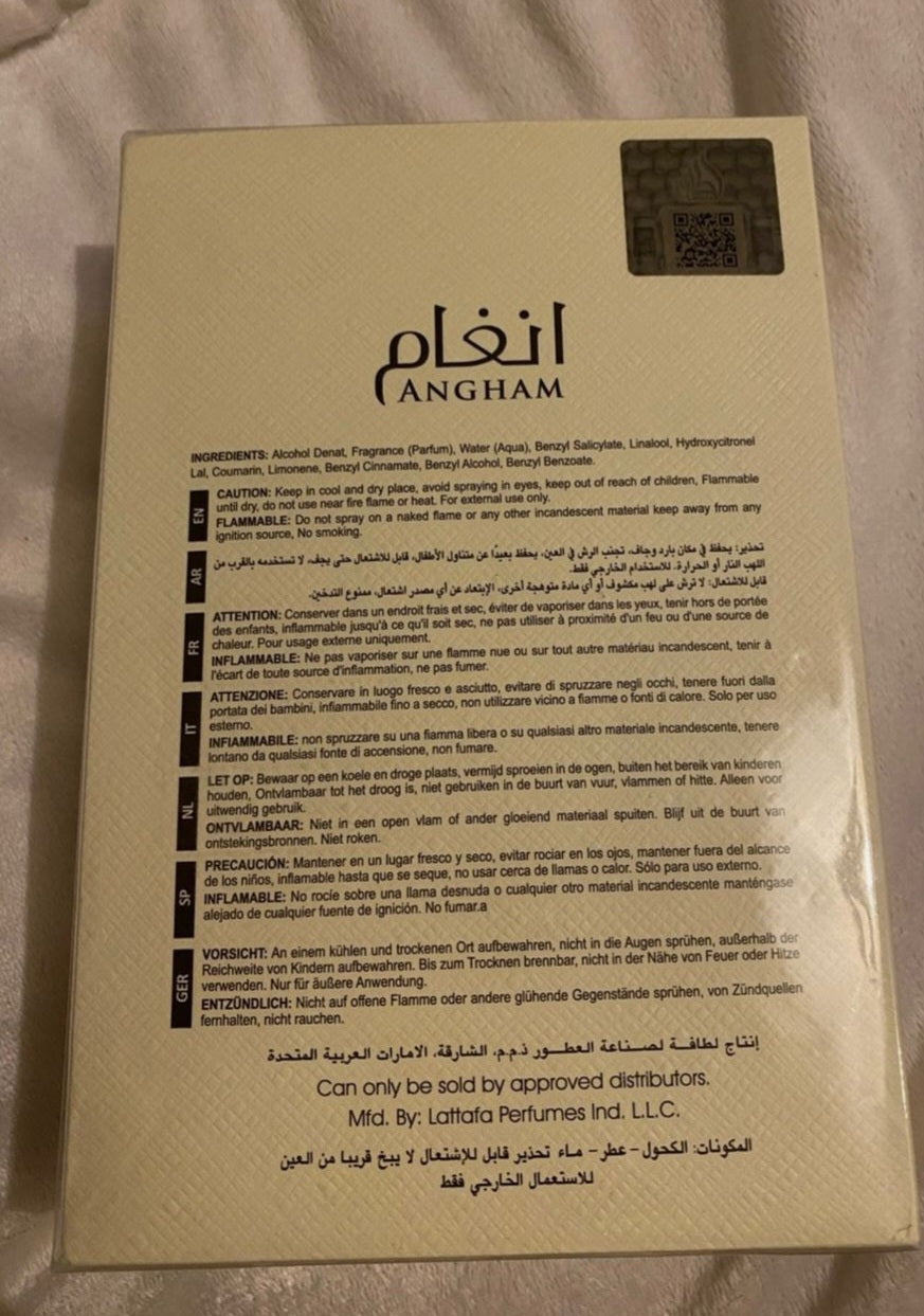 ANGHAM LATTAFA UNISEX PERFUME