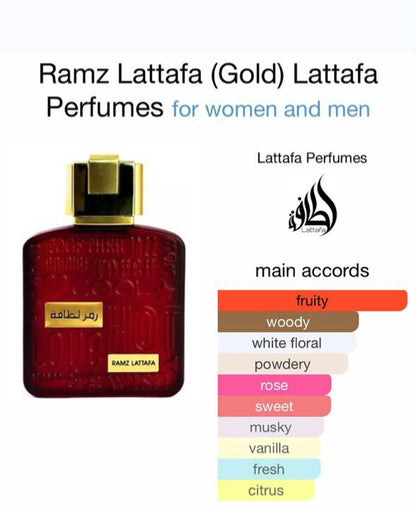 Ramz Lattafa Gold 100ml Eau De Parfum Lattafa