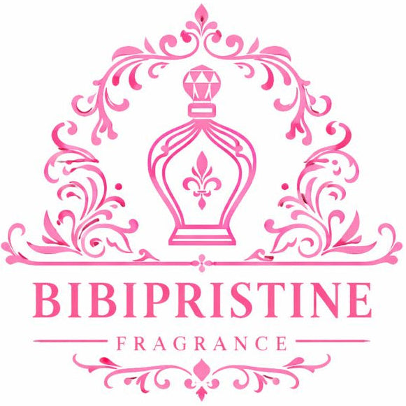 Bibi Pristine logo for a luxury fragrance brand, featuring modern minimalist design and elegant lettering.